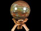 Colorful Petrified Wood Sphere - Madagascar #71422-2